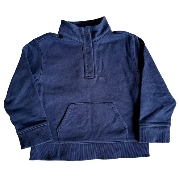 Janie and Jack Jogger Set Navy Blue Fleece Pullover and Pants Kids 4T - Picture 3 of 4